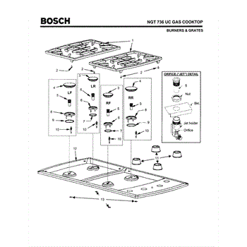 Parts For Bosch Ngt736 Uc Fd 8202 Burners Grates Parts