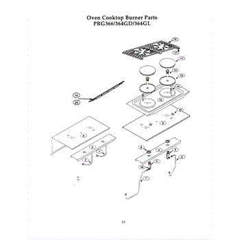 Parts For Thermador Prg364gd Oven Cooktop Burner Parts