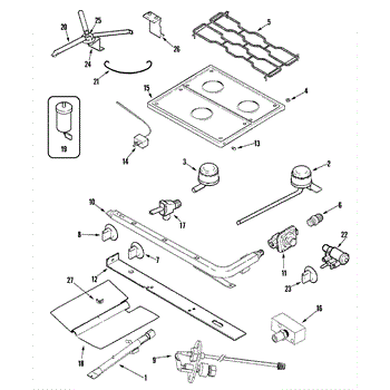 Parts For Magic Chef Cly1620bdb Top Gas Controls Parts