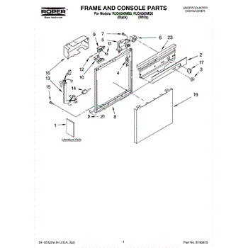roper dishwasher rud4000mq0