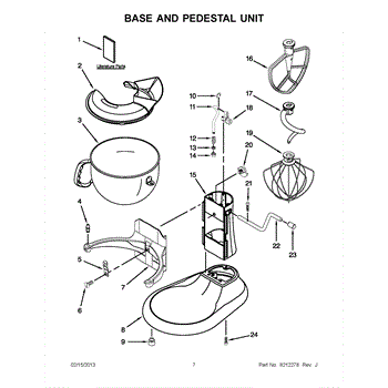 Parts and plans for Whirlpool Small Appliance, Stand Mixer, 5 Qt model:  KP25M0XBM5 at Midbec