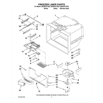 Whirlpool GB2SHDXTS02 Freezer Basket Bracket - Genuine OEM