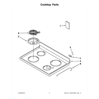 Parts For Amana Yacr4330bcw0 Cooktop Parts Appliancepartspros Com