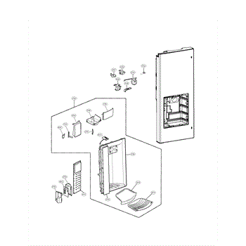 LG MJS61871901 Refrigerator Water Dispenser Drip Drain Tray Pan