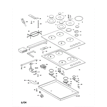 Parts For Bosch Nht715auc Gas Cooktop Parts Appliancepartspros Com