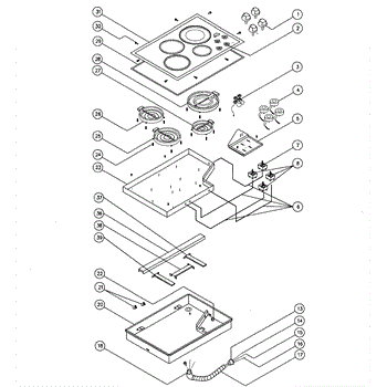 Parts For Dacor Cer304b Cooktop Parts Appliancepartspros Com