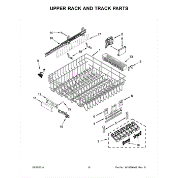 kitchenaid dishwasher rack track