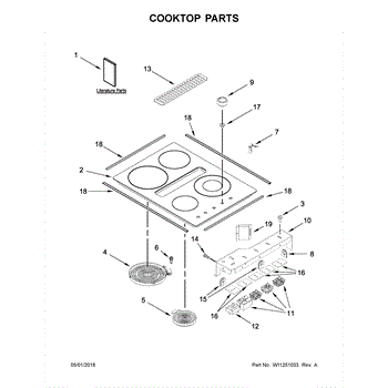 Parts For Jenn Air Jed3430gb01 Cooktop Parts Appliancepartspros Com