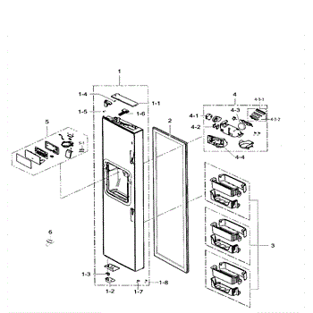 Samsung Refrigerator Parts RS 265 TDRS freezer ice maker door