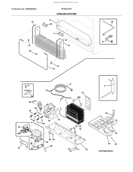 Parts For Frigidaire FFHB2750TS2 Cooling System Parts