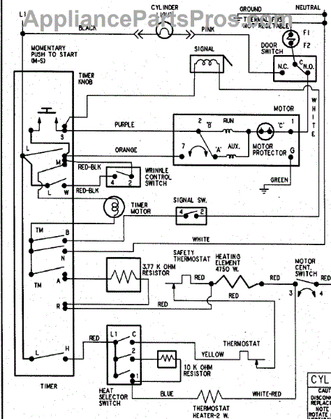 Parts for Maytag PYET344AYW: Wiring Information Parts