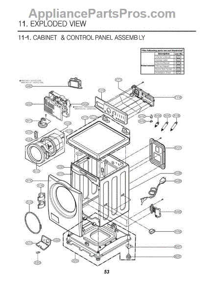 Parts for LG WM2016CW / ABWEEUS: Section 1 Parts - AppliancePartsPros.com
