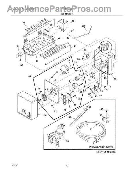 Parts For Frigidaire Frt21il6jb2: Ice Maker Parts - Appliancepartspros.com