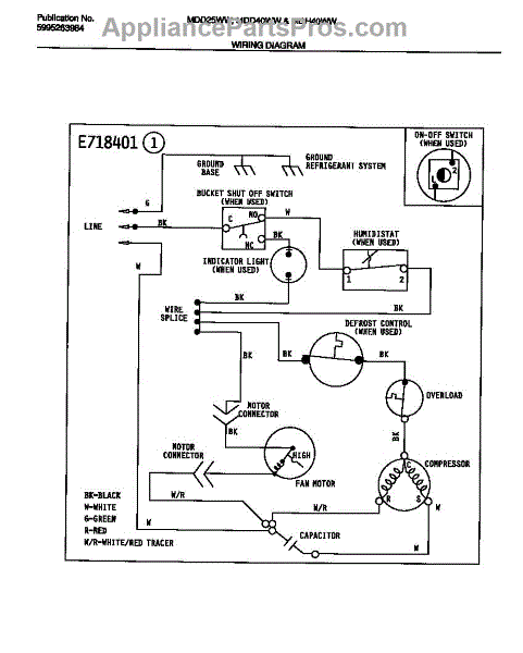 Parts For Frigidaire Mdh40ww4 Wiring Diagram Parts