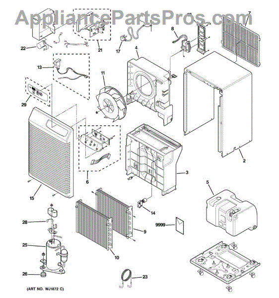 Parts for GE AHH40LHG1 Dehumidifier Parts