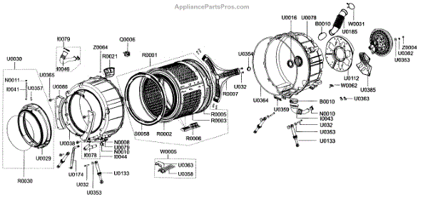Parts for Samsung WF338AAW/XAA: Tub / Drum Assy Parts