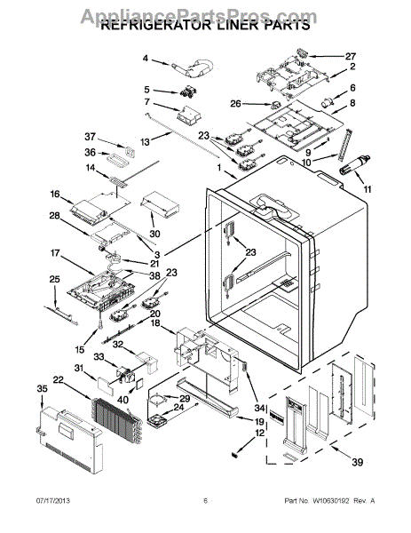 Parts For Whirlpool Wrf Slam Refrigerator Liner Parts