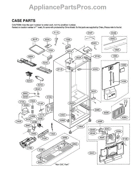 Parts For LG LMXS28626S 06 Case Parts AppliancePartsPros