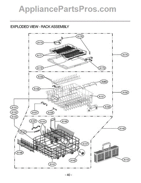 LG 3751DD1001A Rack Assembly - AppliancePartsPros.com