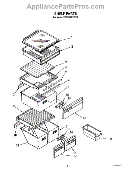 Whirlpool 1126289 Shelf Frame - AppliancePartsPros.com