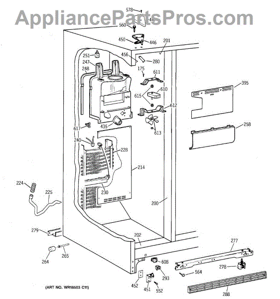GE WR51X10031 Defrost Heater Assembly - AppliancePartsPros.com