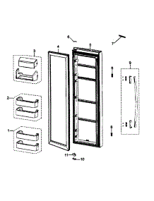 samsung refrigerator parts rs265tdrs xaa door appliancepartspros diagram freezer diagrams part repair located left