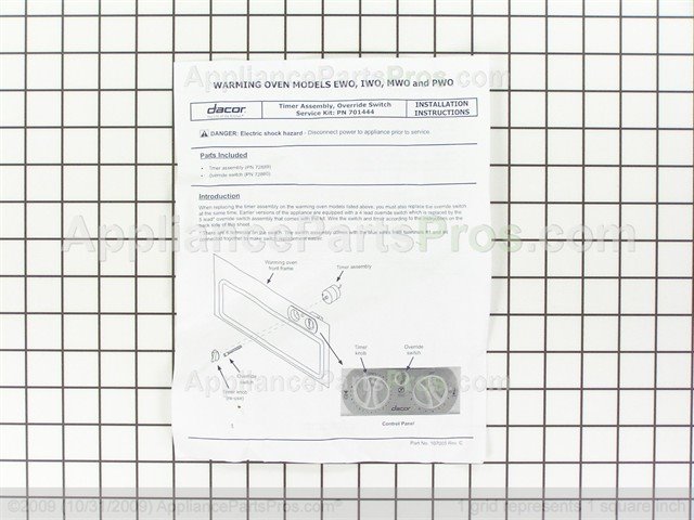 Dacor 701444 Service Kit - AppliancePartsPros.com wiring diagram for dacor oven 