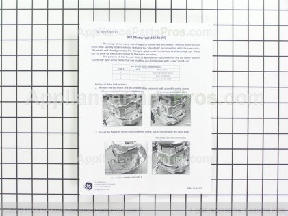 GE WH49X20495 Kit Motor and Shield Tub ... rca electric dryer wiring diagram 