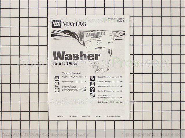 Whirlpool 2206671 Manual, Use & Care M - AppliancePartsPros.com