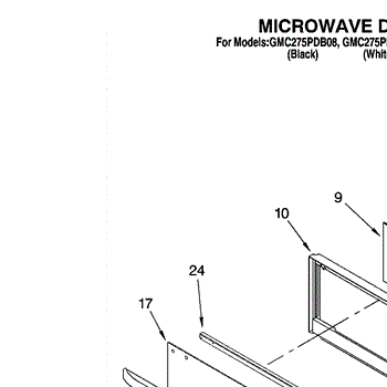 Parts For Whirlpool Gmc275pds08 Microwave Door Parts