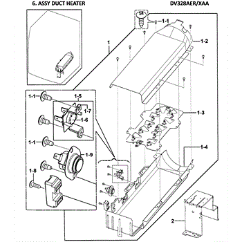 parts for samsung dv328aer xaa heater parts appliancepartspros comParts For Samsung Dv328aer Xaa Dryer Appliancepartsproscom #7
