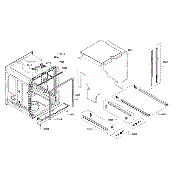 Parts for Bosch SHE65T55UC 02 Cabinet Parts AppliancePartsPros