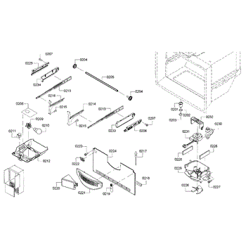 Parts for Bosch B22CT80SNS 01 Freezer Assembly Parts