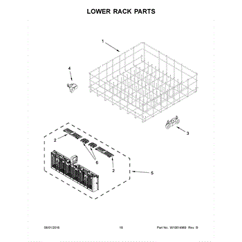 Bottom rack discount for whirlpool dishwasher