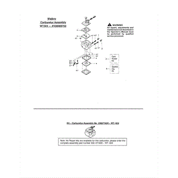carburetor wt324 530069703 diagram and parts list for poulan 5 3