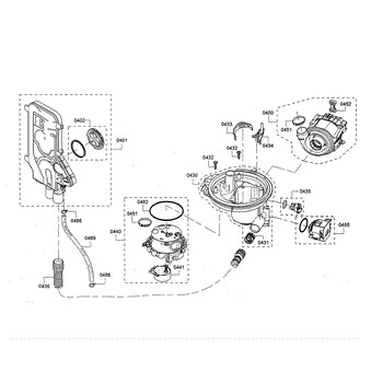 Parts for Bosch SHP865WF5N 01 Water Inlet Sump Heat Pump