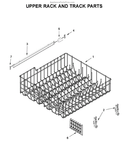 Parts for Whirlpool WDF330PAHS3: Upper Rack and Track Parts ...