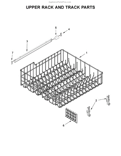 Parts for Whirlpool WDF330PAHB2: Upper Rack and Track Parts ...