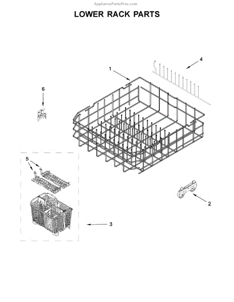 Parts for Whirlpool WDT730PAHZ0: Lower Rack Parts - AppliancePartsPros.com
