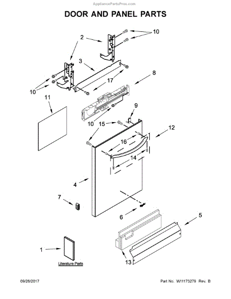 Parts for Whirlpool WDT730PAHZ0: Door and Panel Parts
