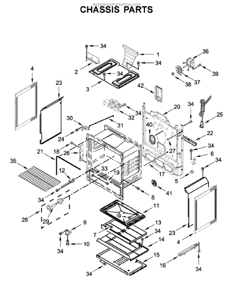 Parts for Whirlpool WFG550S0HZ1: Chassis Parts - AppliancePartsPros.com