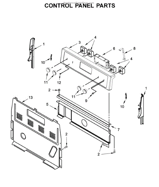 Parts For Whirlpool Wfc150m0ew3: Control Panel Parts 