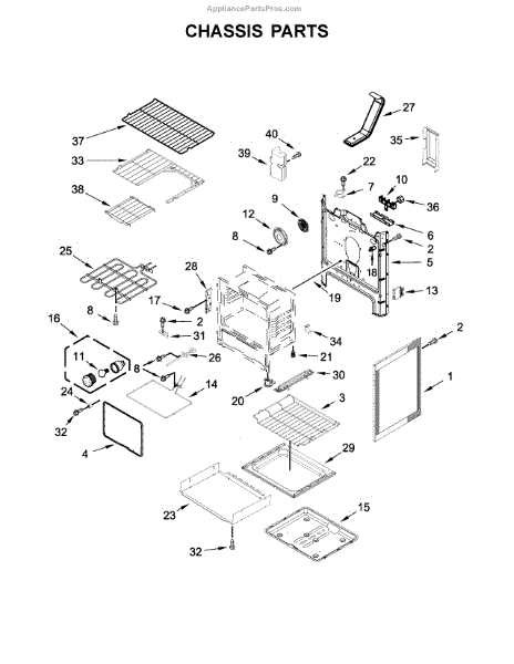 Parts for Whirlpool WFE745H0FS1: Chassis Parts - AppliancePartsPros.com