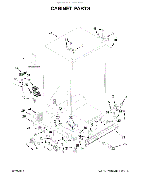 Parts for Whirlpool WRS321SDHZ01: Cabinet Parts - AppliancePartsPros.com