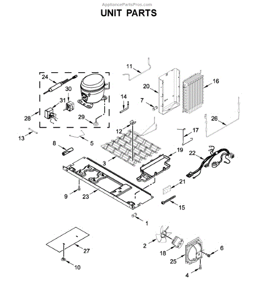 Parts for Whirlpool WRS571CIHW01: Unit Parts - AppliancePartsPros.com