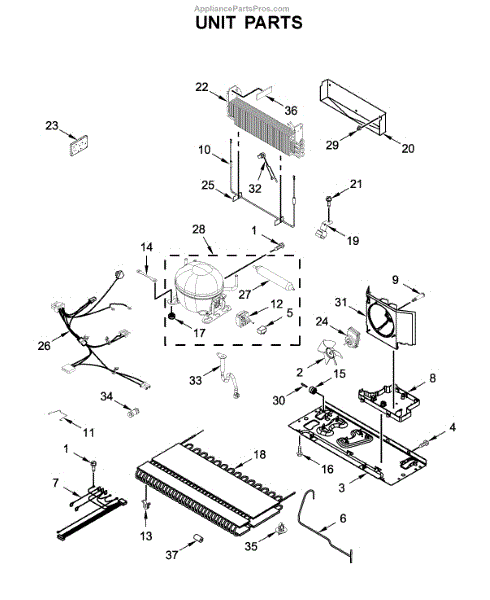 Parts for Whirlpool WRF550CDHZ01: Unit Parts - AppliancePartsPros.com