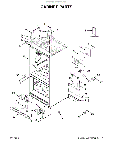 Parts for Whirlpool WRF767SDHZ00: Cabinet Parts - AppliancePartsPros.com