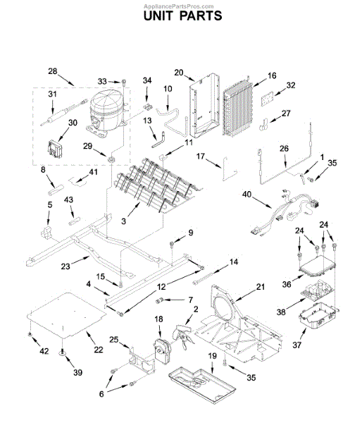 Parts for Whirlpool WRS335SDHM00: Unit Parts - AppliancePartsPros.com