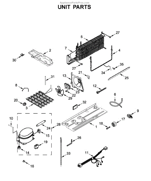 Parts For Whirlpool Wrt311fzdm01: Unit Parts - Appliancepartspros.com