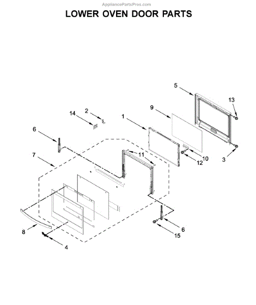Parts for Whirlpool WOD77EC0HS01 Lower Oven Door Parts